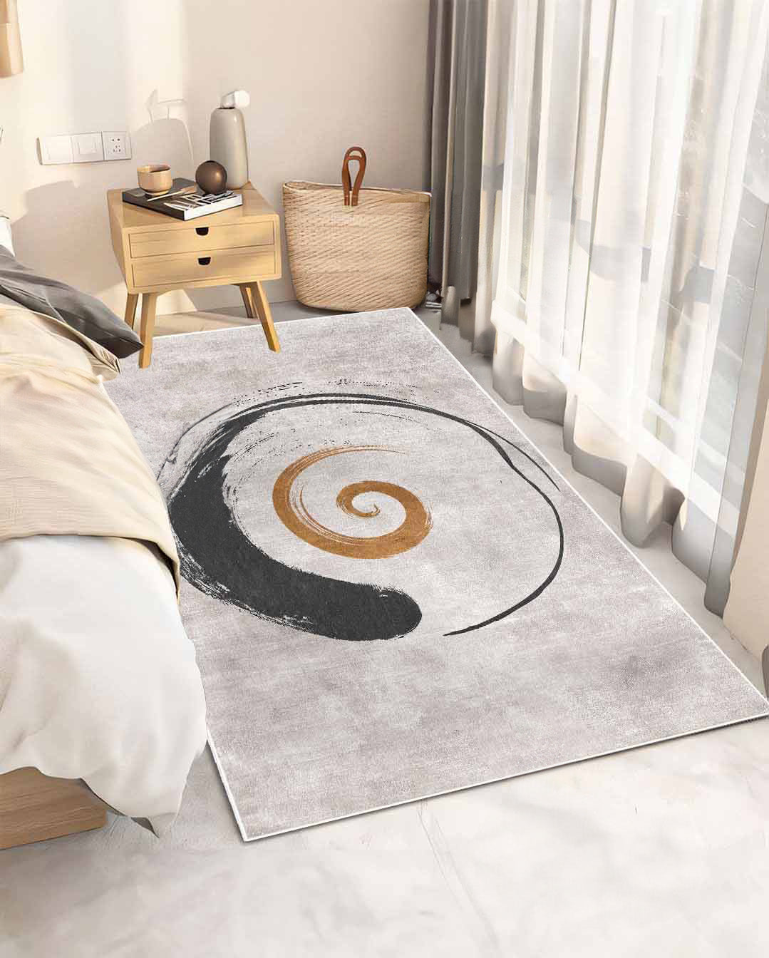 Funky modern bézs körmintás puha szőnyeg
