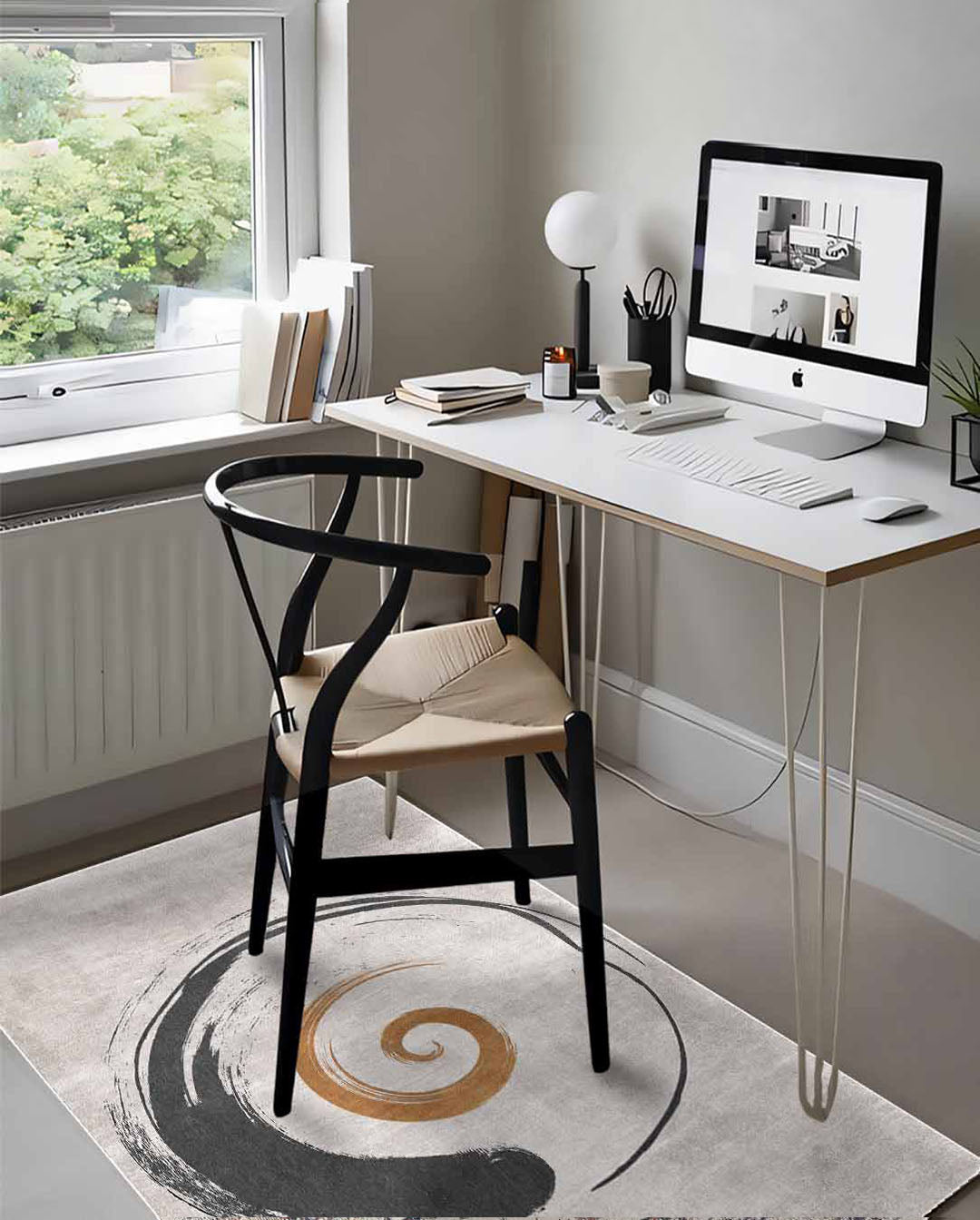 Funky modern bézs körmintás puha szőnyeg