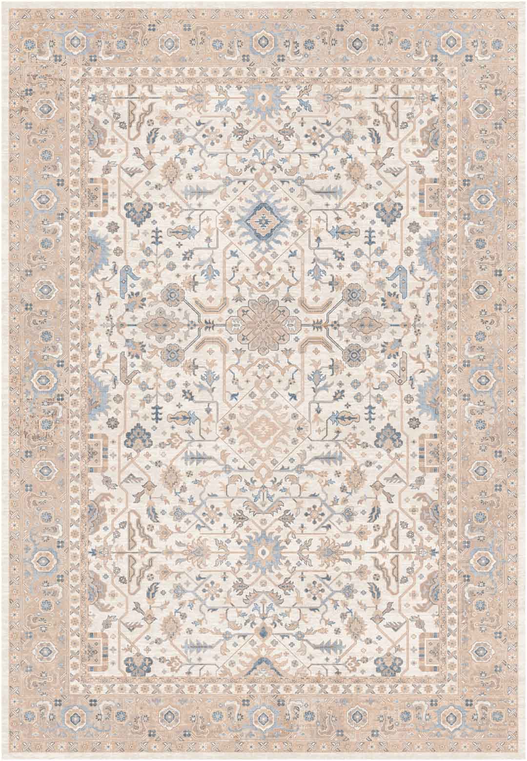 Yara schlichter, moderner, weicher und glänzender Teppich in Beige