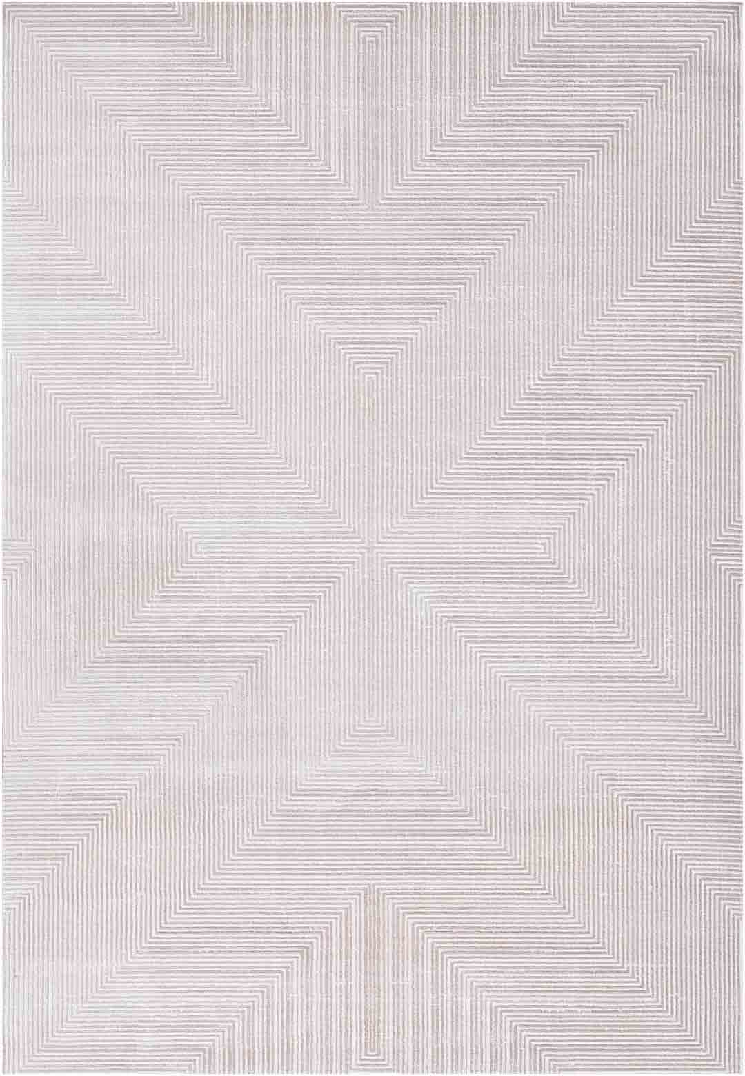 Yara schlichter, moderner, weicher und glänzender Teppich in Beige