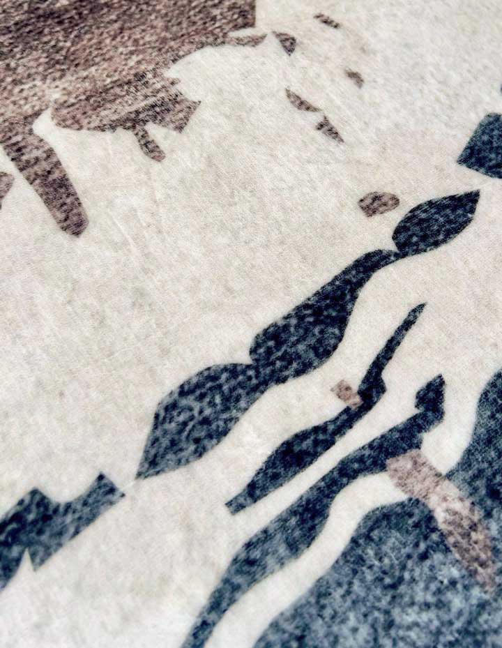 Moderner Teppich Wellenmuster Beige Blau – Abstraktes Design für Wohnzimmer