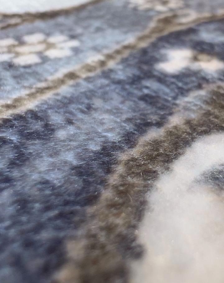 Orientteppich Grau Blau – Klassischer Perserteppich mit floralem Muster