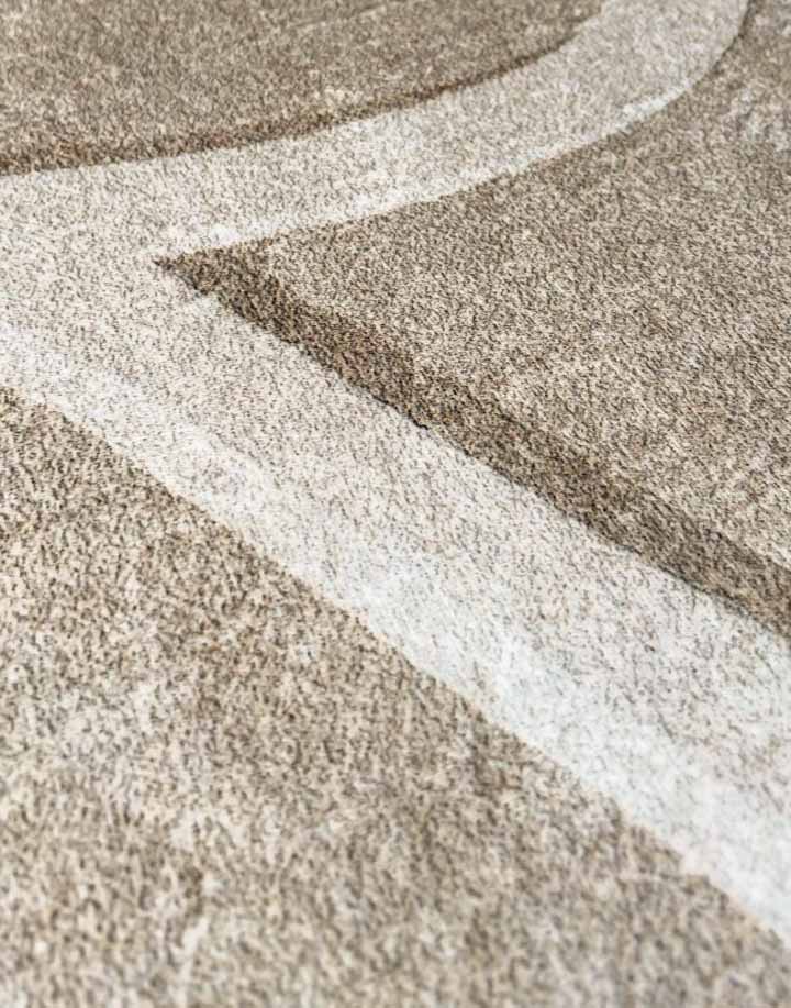 Moderner Teppich Beige mit 3D-Linien – Minimalistisches Design für Wohnzimmer & Büro