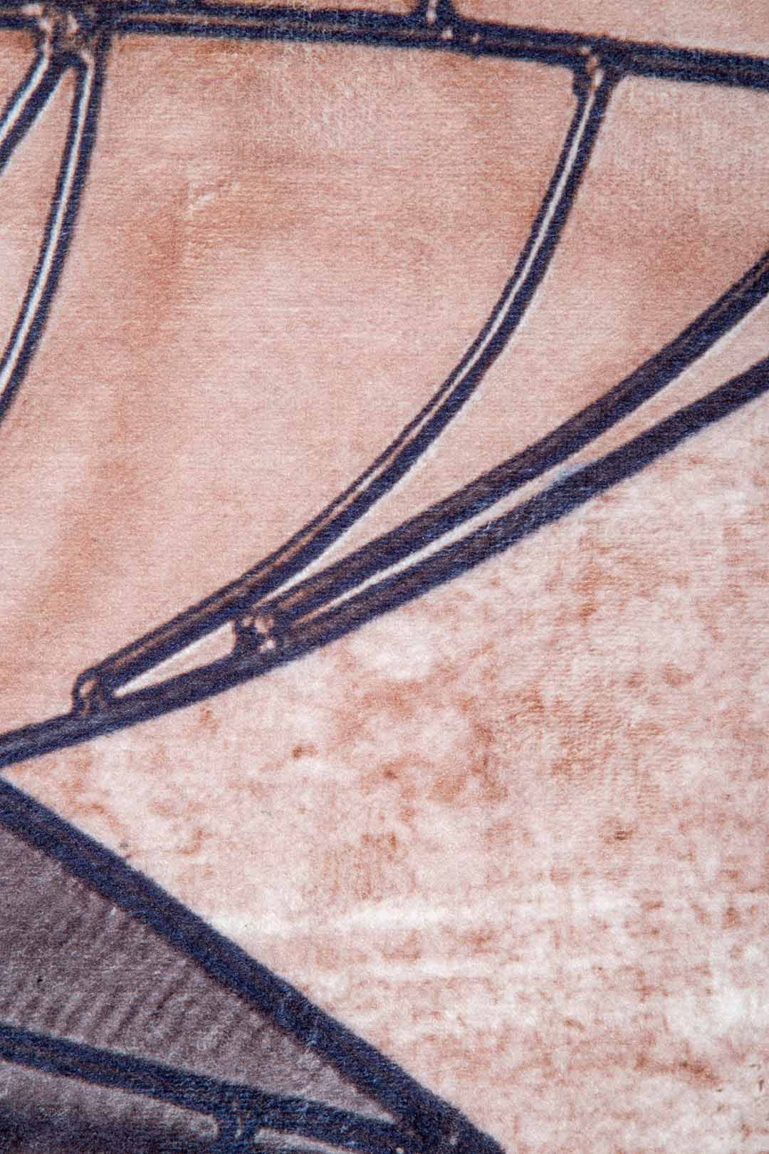 Moderner Teppich mit Blätterdesign Grau Beige – Stylischer Wohnzimmerteppich im 3D-Look