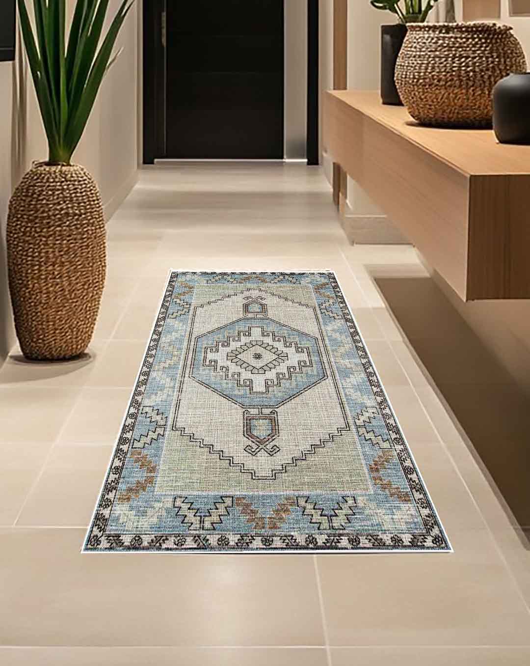 Zöld vintage színes puha és fényes szőnyeg