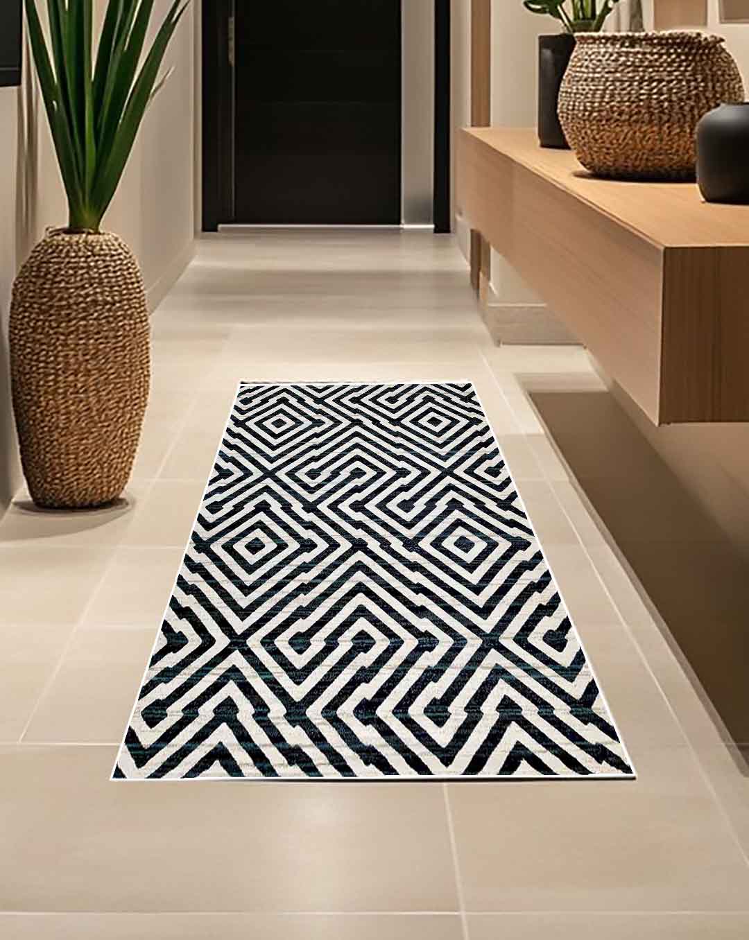 Moderner, weicher Teppich Shaza in Beige mit dunklen Linien