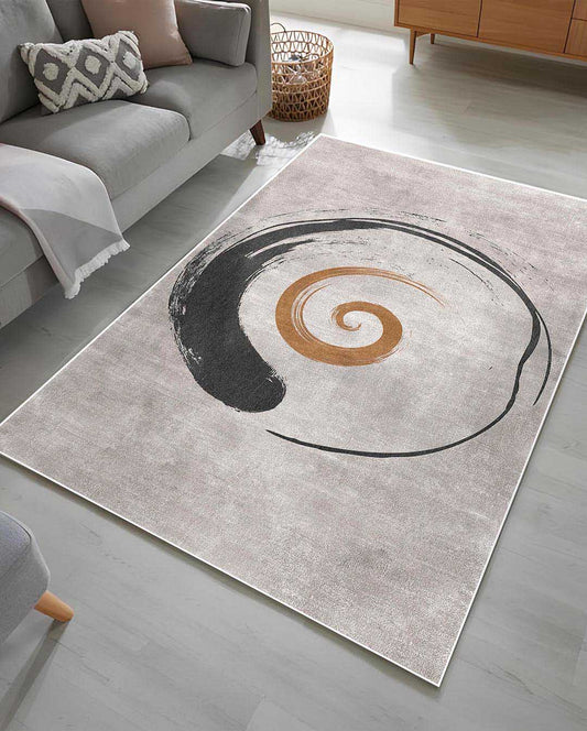 Funky modern bézs körmintás puha szőnyeg 