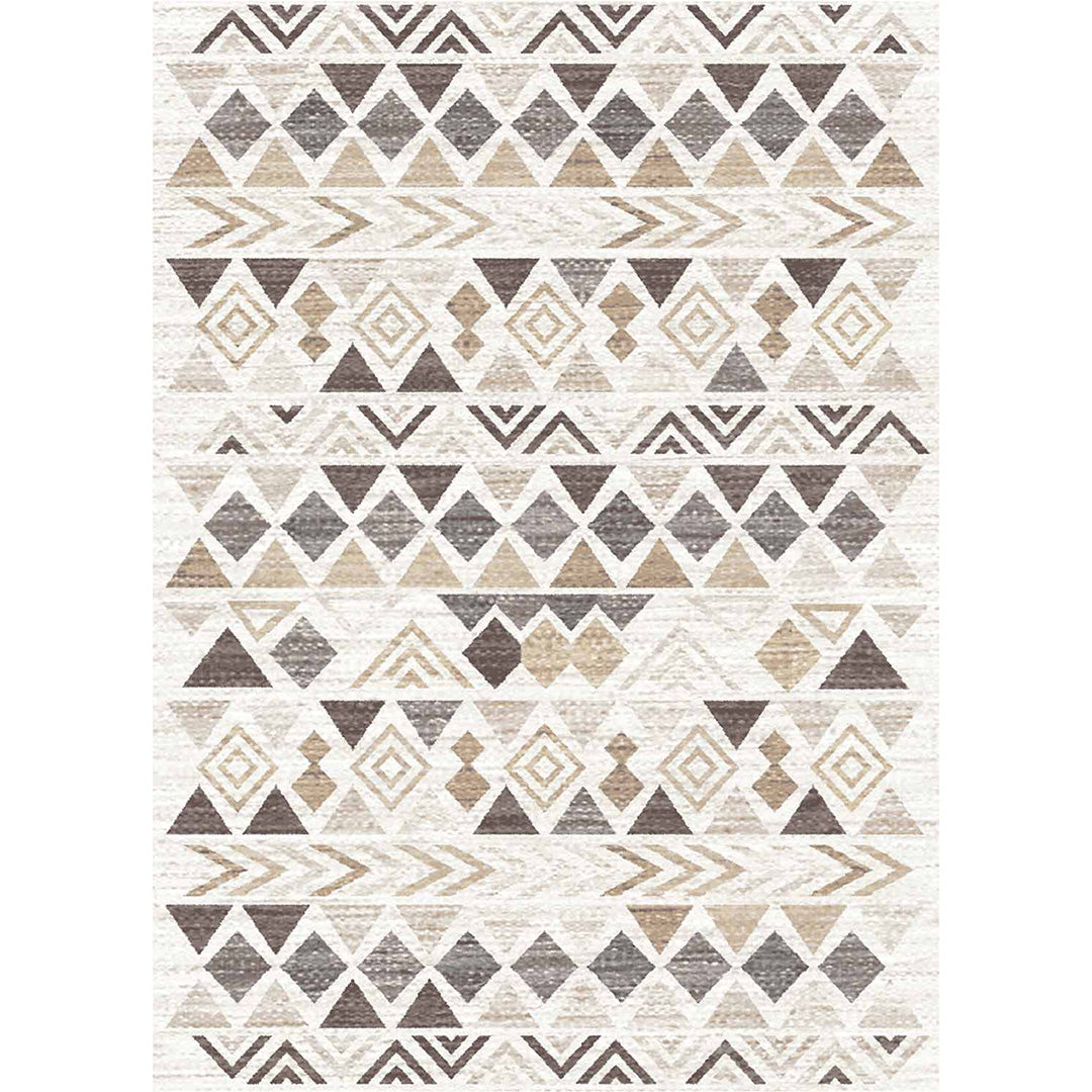 Moderner, weicher und glänzender Kelim-Teppich in Ruby-Beige 