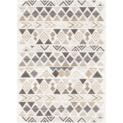Moderner, weicher und glänzender Kelim-Teppich in Ruby-Beige 
