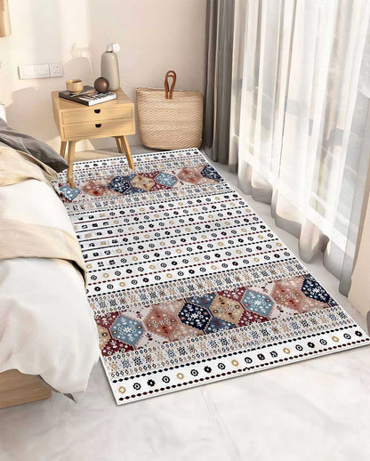 Nataly modern kilim fehér és színes szőnyeg 