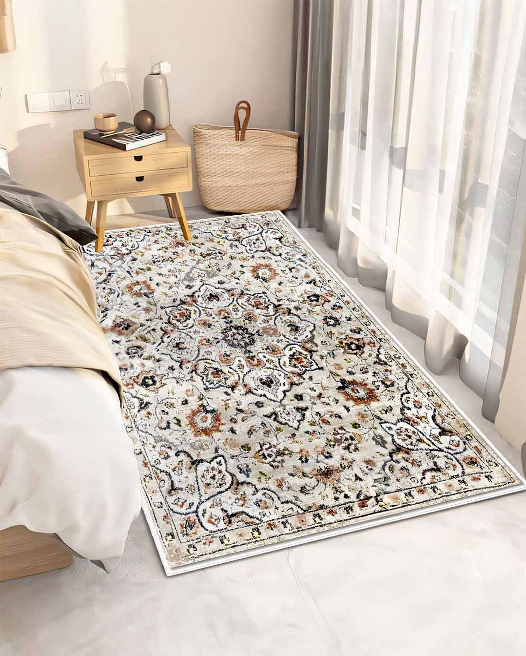 Huda vintage fehér bézs puha szőnyeg 