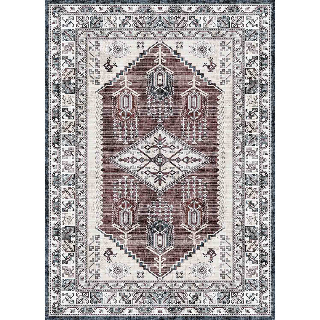 Sötétvörös vintage perzsa puha és fényes szőnyeg 