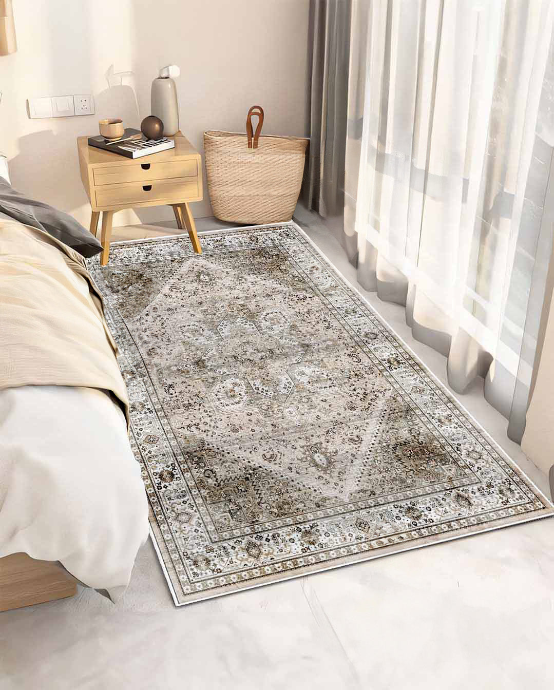 Fofa vintage kávé puha és fényes szőnyeg 