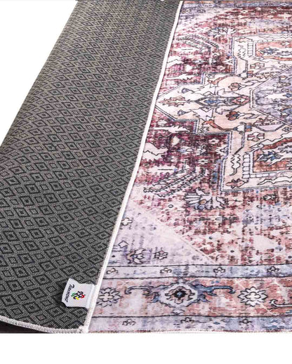 Hend vintage sötétvörös puha és fényes szőnyeg 