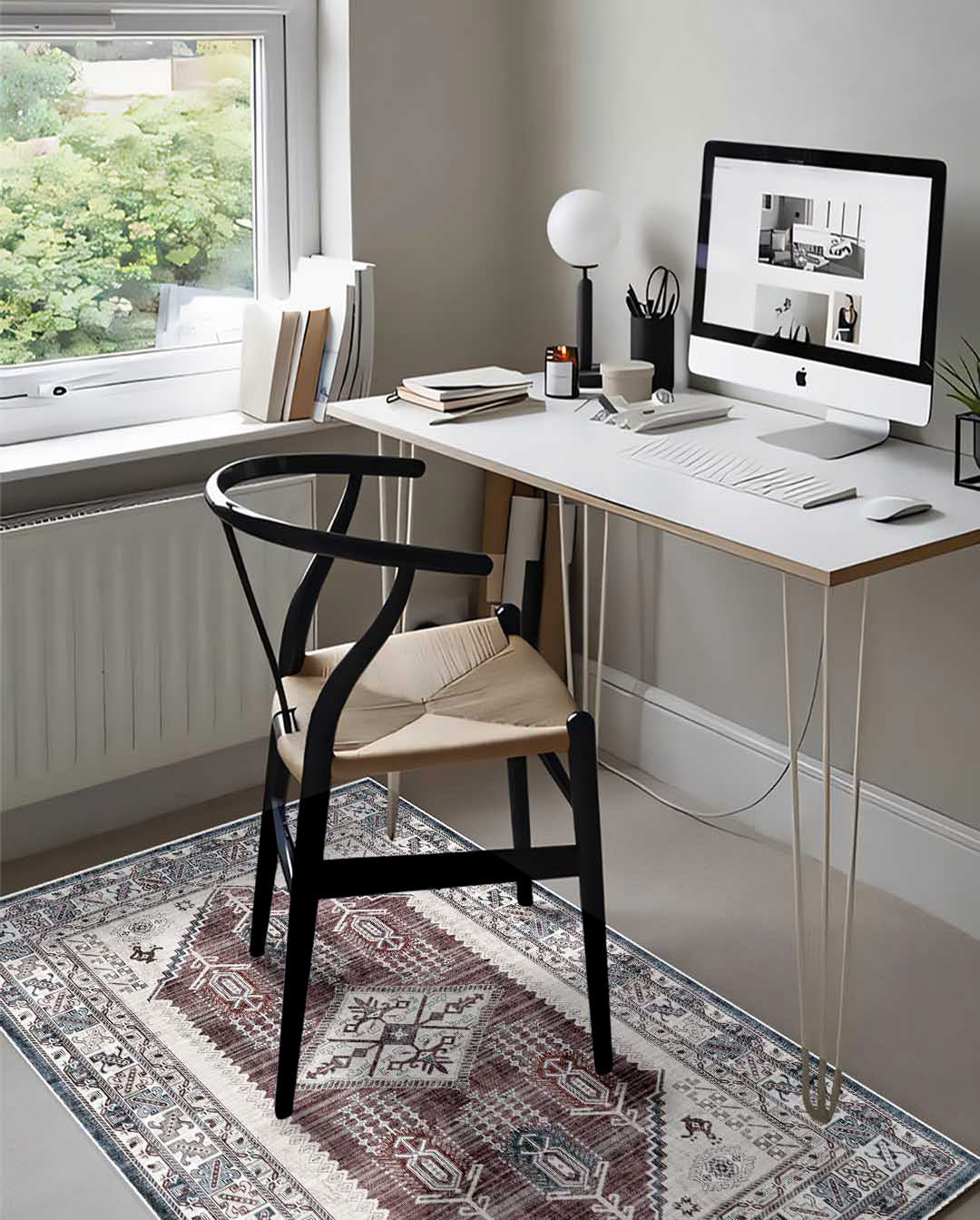 Sötétvörös vintage perzsa puha és fényes szőnyeg 