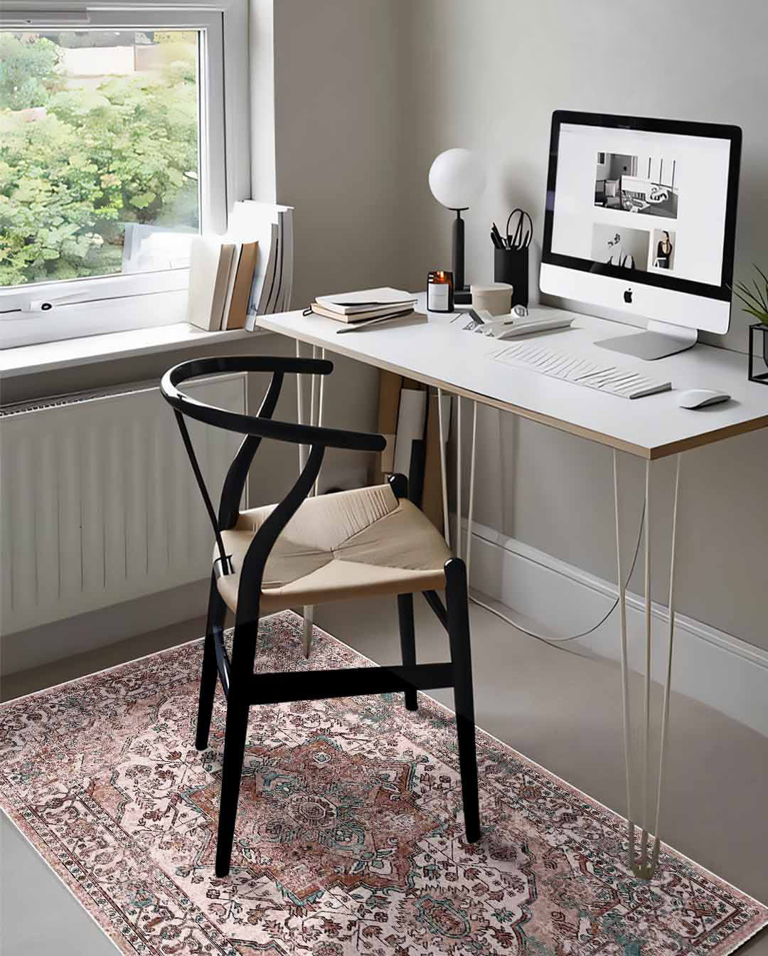 Soha vintage perzsa puha és fényes szőnyeg 