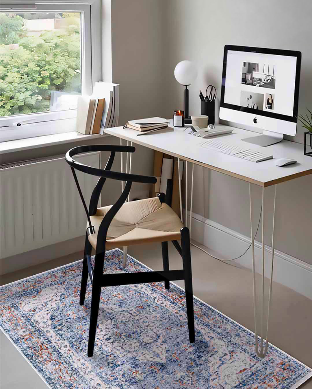 Laila vintage színes kék és fényes szőnyeg 