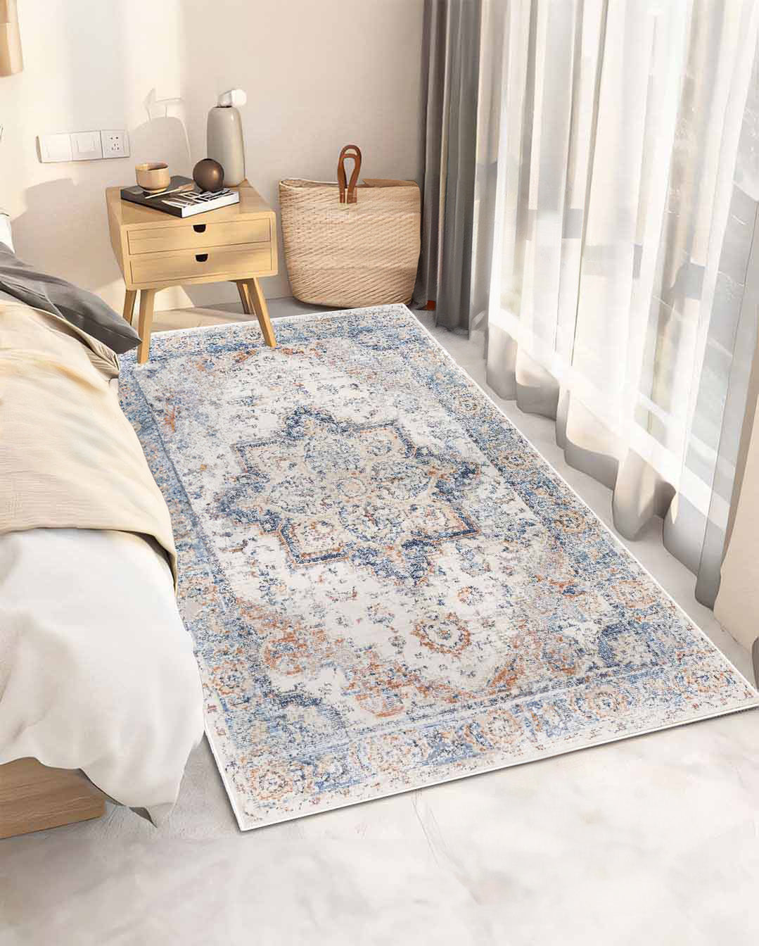 Star vintage bézs puha és fényes szőnyeg 