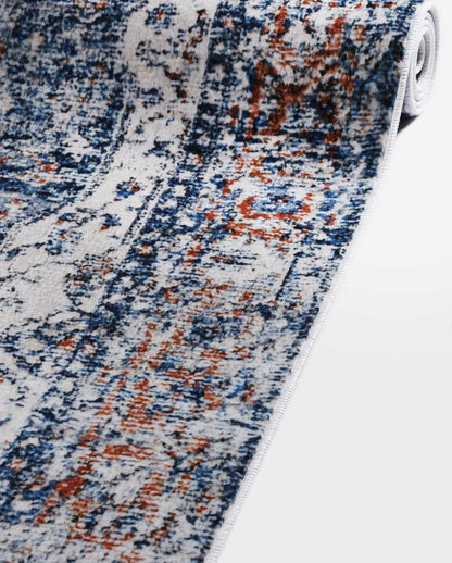 Laila vintage színes kék és fényes szőnyeg 