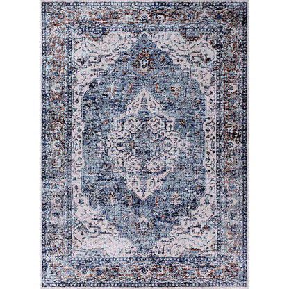 Laila vintage színes kék és fényes szőnyeg 