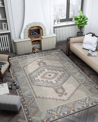 Zöld vintage színes puha és fényes szőnyeg 