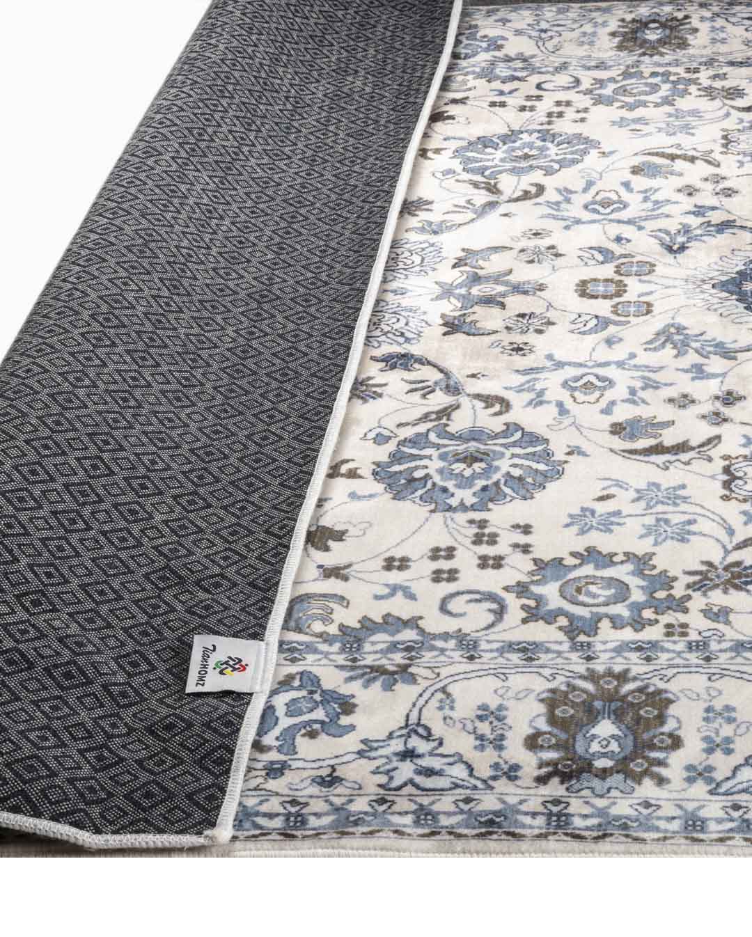 Bézs-kék klasszikus perzsa mintás szőnyeg – 200×300 cm