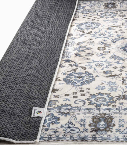 Bézs-kék klasszikus perzsa mintás szőnyeg – 200×300 cm