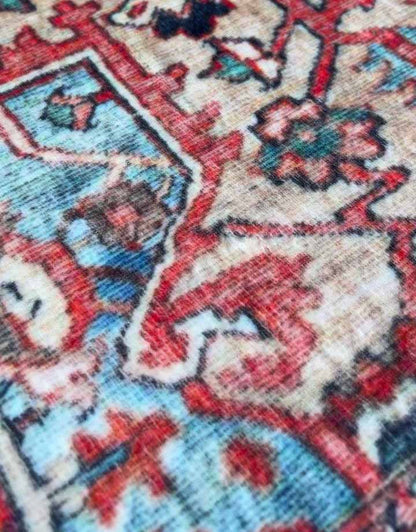 Heriz Perzsa Stílusú Szőnyeg – Vörös és Kék Harmónia