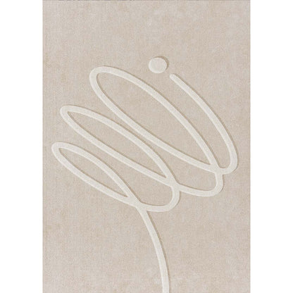 Moderner Teppich Beige mit 3D-Linien – Minimalistisches Design für Wohnzimmer & Büro