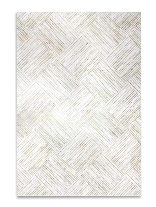 Yara schlichter, moderner, weicher und glänzender Teppich in Beige 