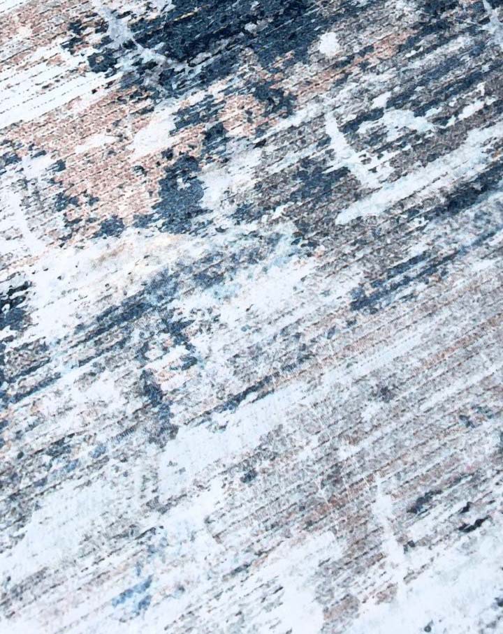 Moderner Teppich Abstraktes Muster Grau Blau – Designerteppich für Wohnzimmer & Büro