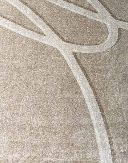 Moderner Teppich Beige mit 3D-Linien – Minimalistisches Design für Wohnzimmer & Büro