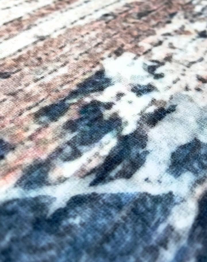 Moderner Teppich Abstraktes Muster Grau Blau – Designerteppich für Wohnzimmer & Büro