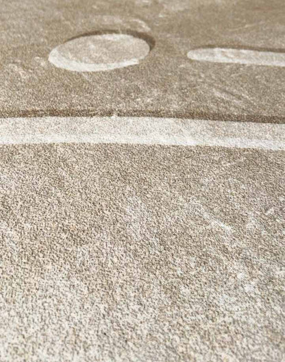 Moderner Teppich Beige mit 3D-Linien – Minimalistisches Design für Wohnzimmer & Büro