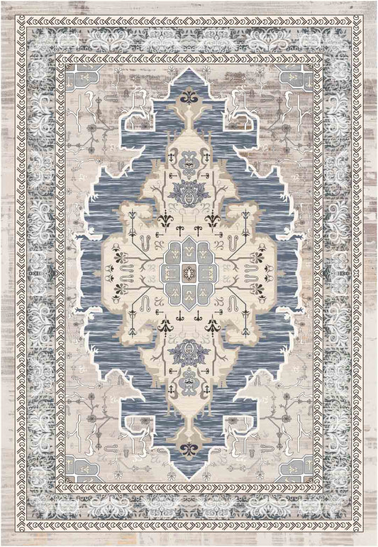 Yara schlichter, moderner, weicher und glänzender Teppich in Beige 