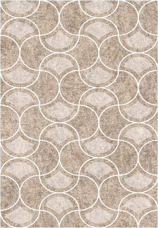 Yara schlichter, moderner, weicher und glänzender Teppich in Beige 