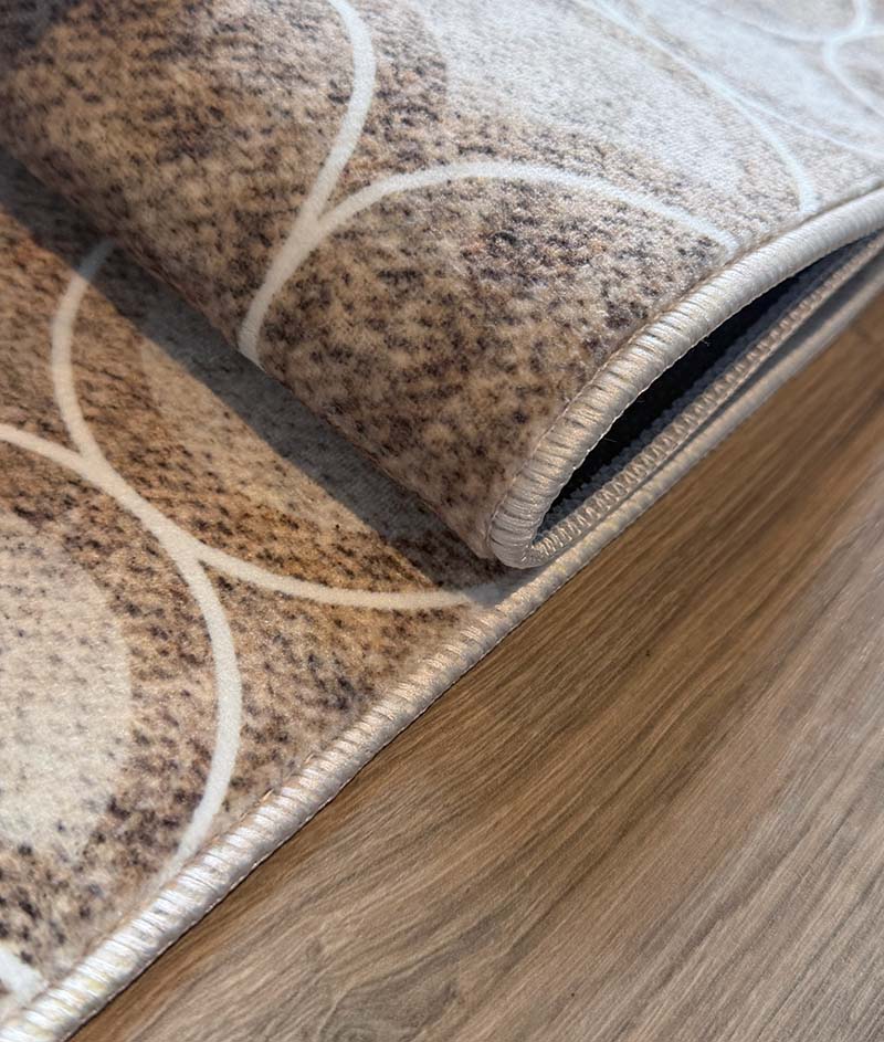 Yara schlichter, moderner, weicher und glänzender Teppich in Beige 