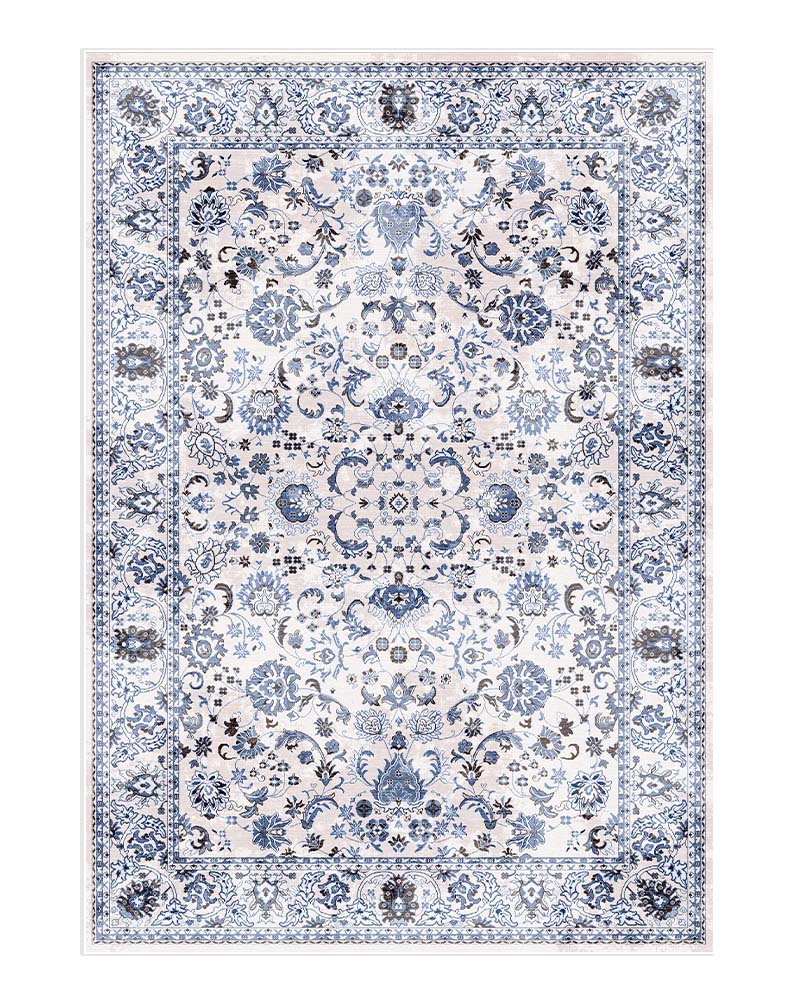 Bézs-kék klasszikus perzsa mintás szőnyeg – 200×300 cm