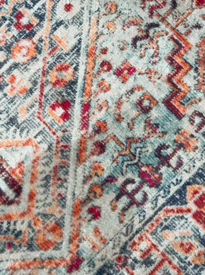 Vintage Orientteppich Mehrfarbig – Klassisches Medaillonmuster im Boho-Stil