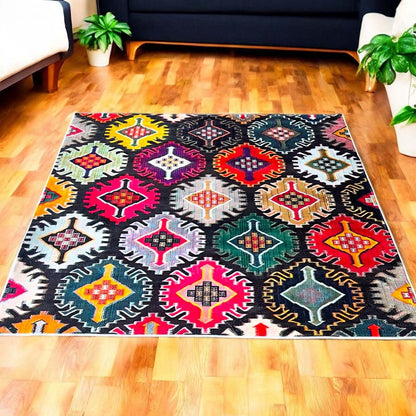 Színes Nomád – Törzsi Kilim Mintás Szőnyeg
