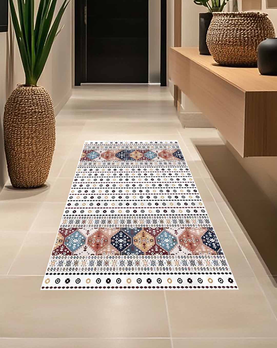 Nataly modern kilim fehér és színes szőnyeg 